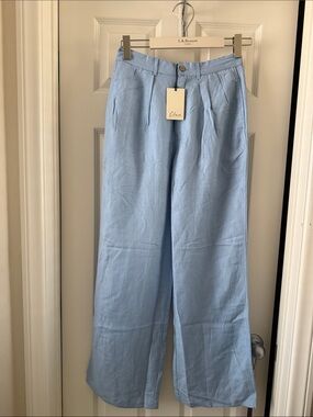 Elan💦 Light Blue Wide-Leg Chinos for Men